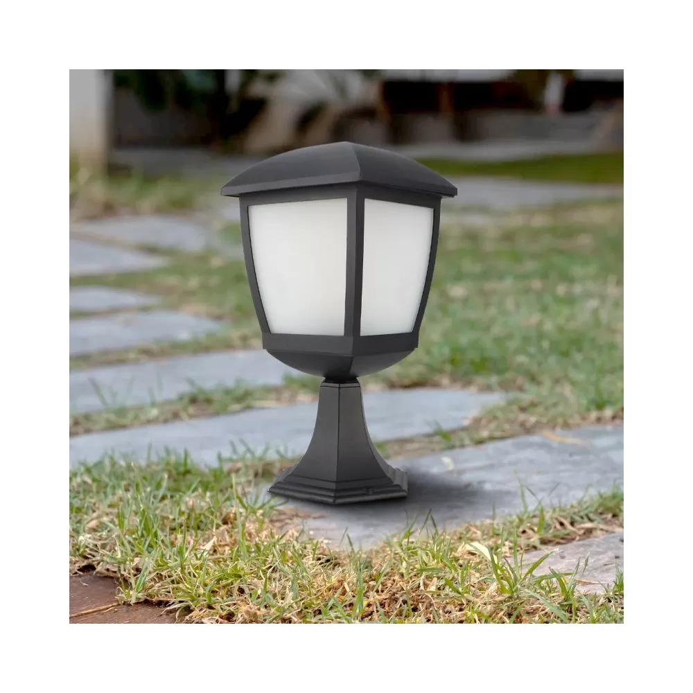 borne-potelet-exterieur-lanterne-28cm-noire-culot-e27