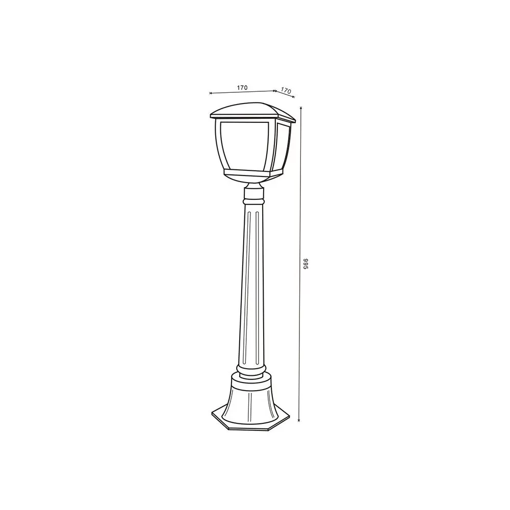 borne-potelet-exterieur-lanterne-100cm-noire-culot-e27