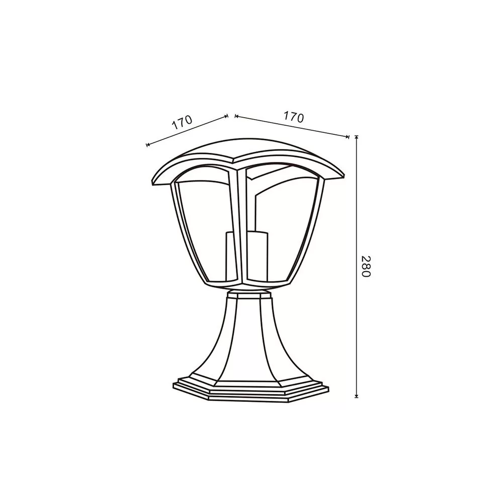borne-potelet-exterieur-lanterne-28cm-noire-culot-e27