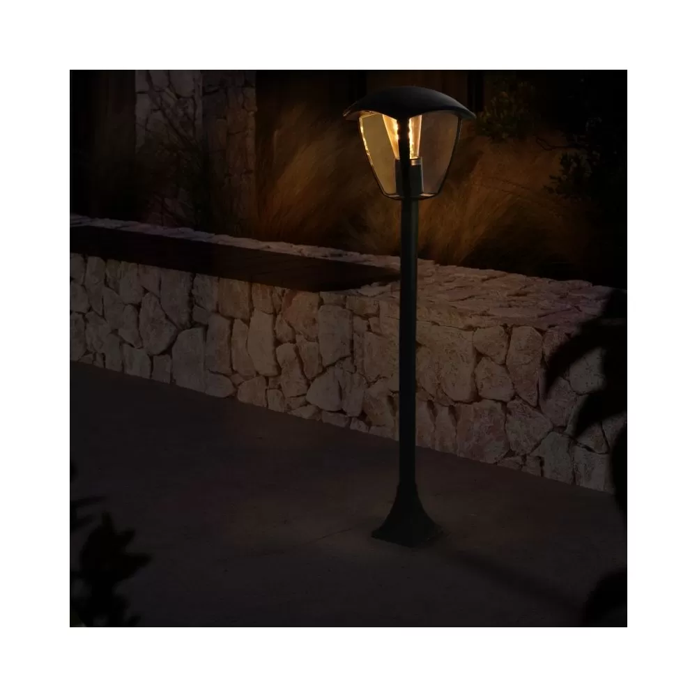 borne-potelet-exterieur-lanterne-90cm-noire-culot-e27
