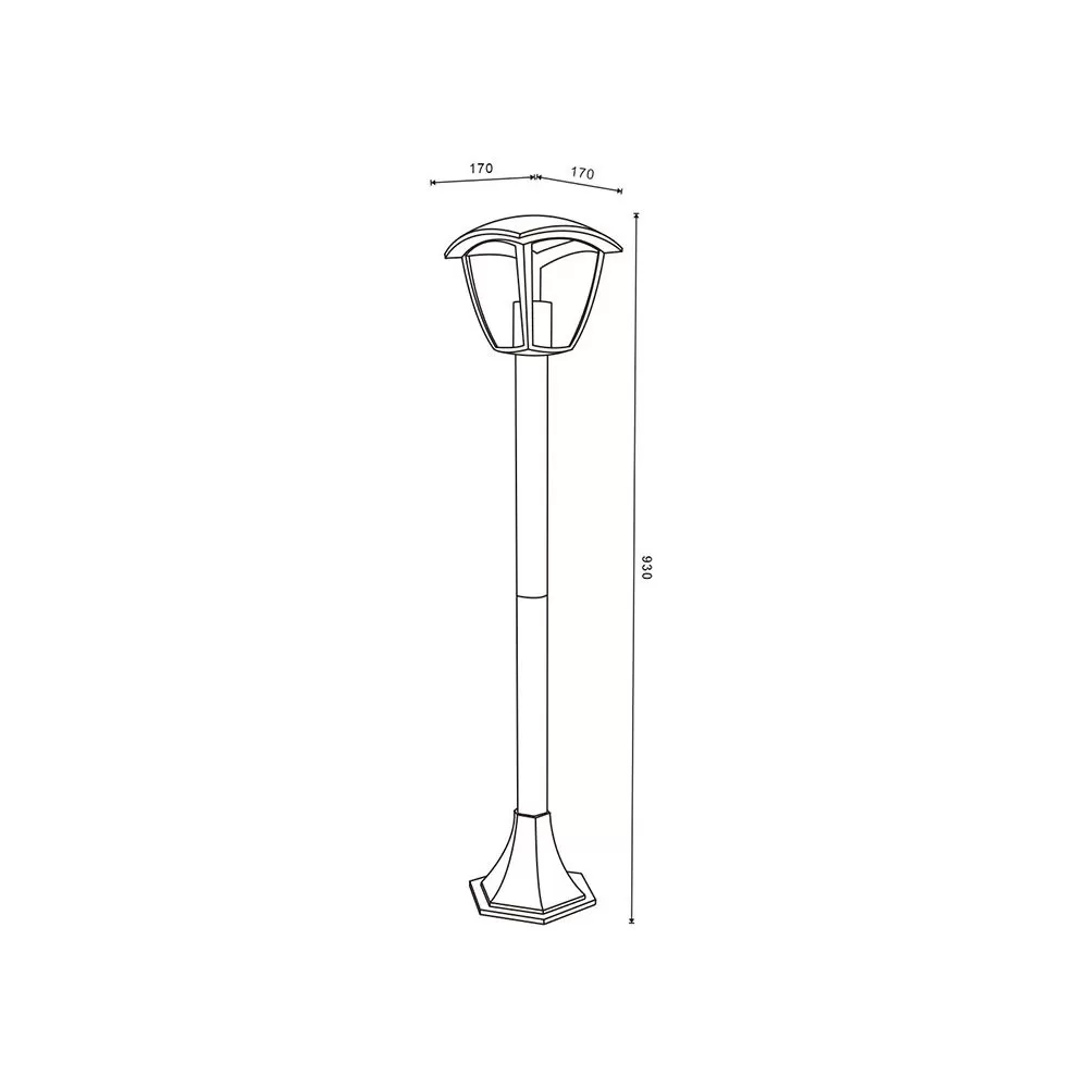 borne-potelet-exterieur-lanterne-90cm-noire-culot-e27