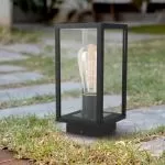 borne-potelet-exterieur-lanterne-28cm-noire-culot-e27