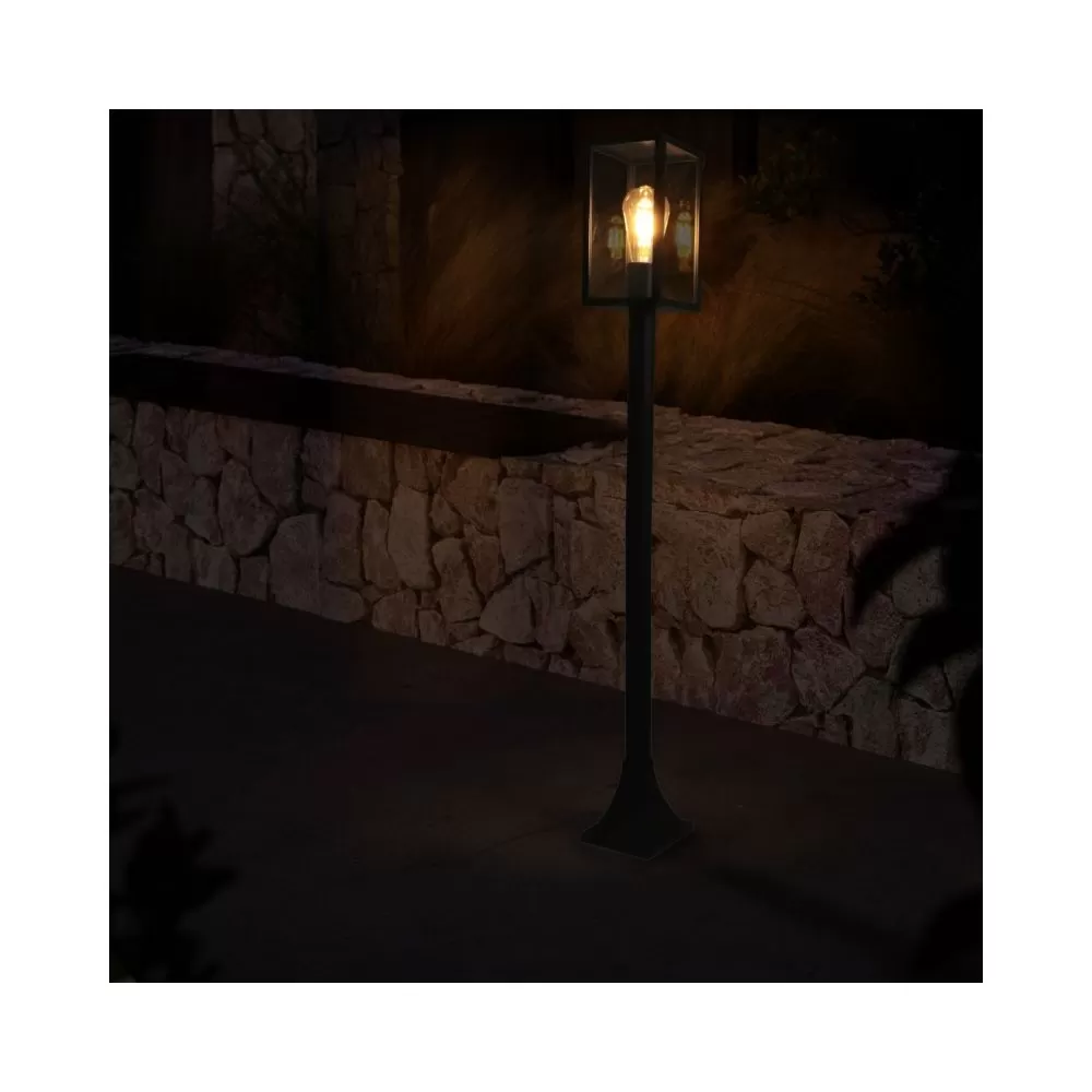 borne-potelet-exterieur-lanterne-100cm-noire-culot-e27