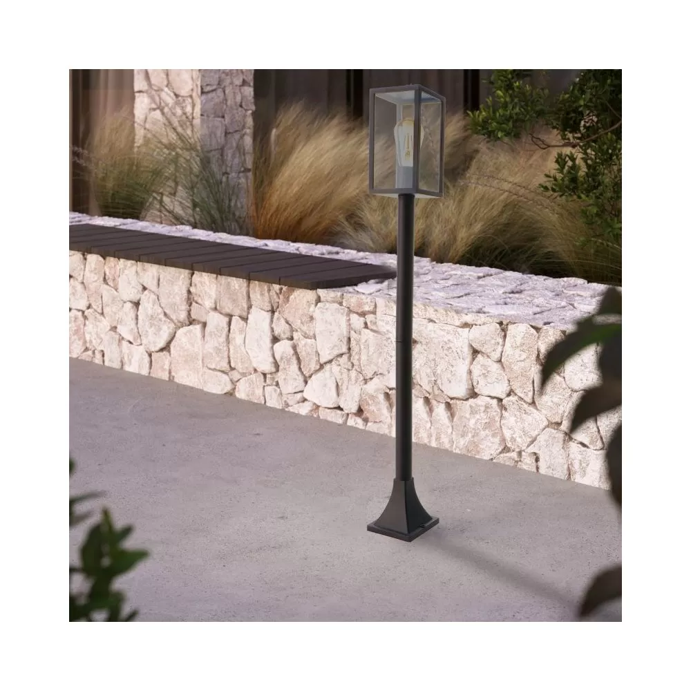 borne-potelet-exterieur-lanterne-100cm-noire-culot-e27