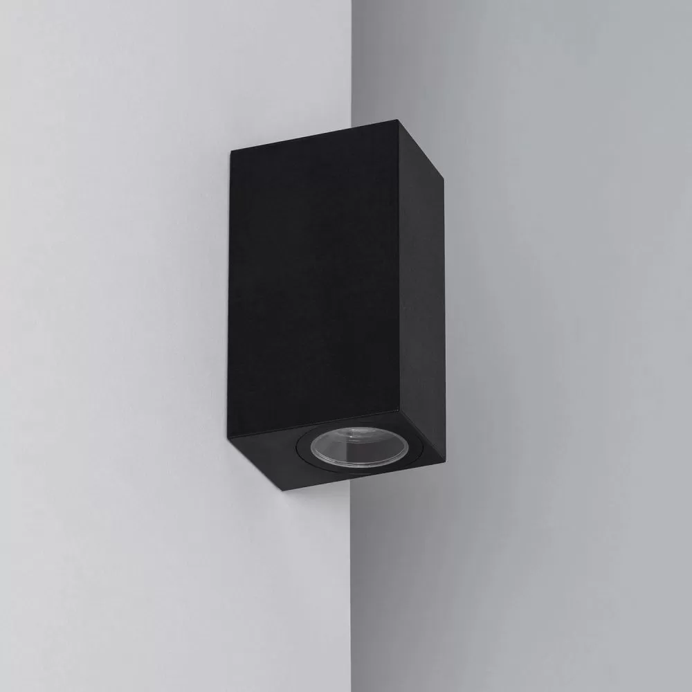 applique-murale-noire-double-spot-gu10-etanche-ip54