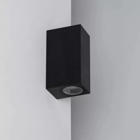 applique-murale-noire-double-spot-gu10-etanche-ip54