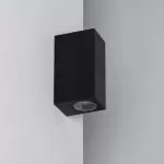applique-murale-noire-double-spot-gu10-etanche-ip54