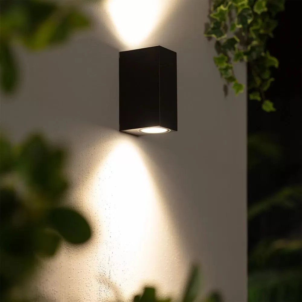 applique-murale-noire-double-spot-gu10-etanche-ip54
