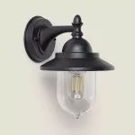 applique-murale-noire-culot-e27-metal-noir-et-boule-verre-dore