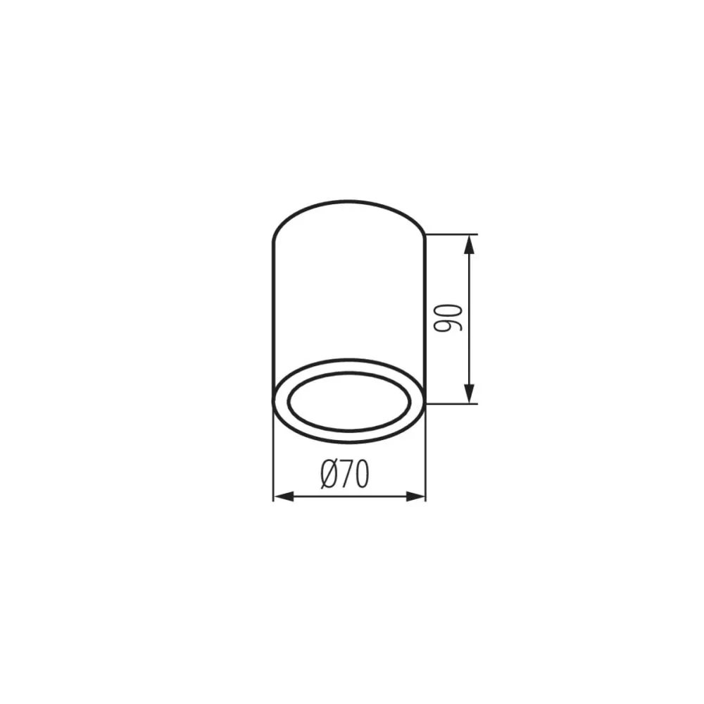 Plafonnier cylindre AQILO IP65 DSO-graphite gu10