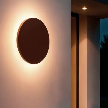 applique-exterieure-led-10w-cct-disque-18cm-eclipse-gris-ou-marron