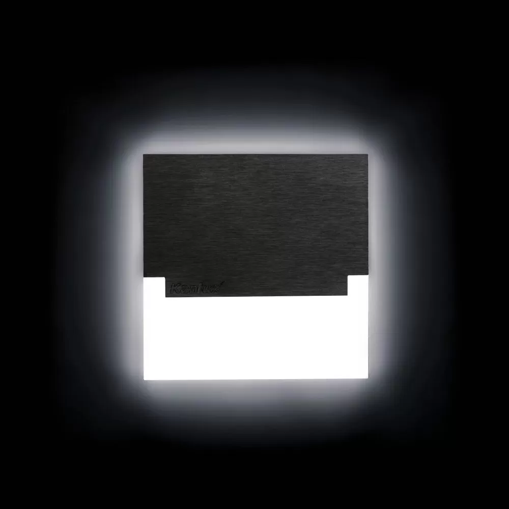 SABIK LED carré noir 12v-3000k Encastré de balisage LED pour les escaliers