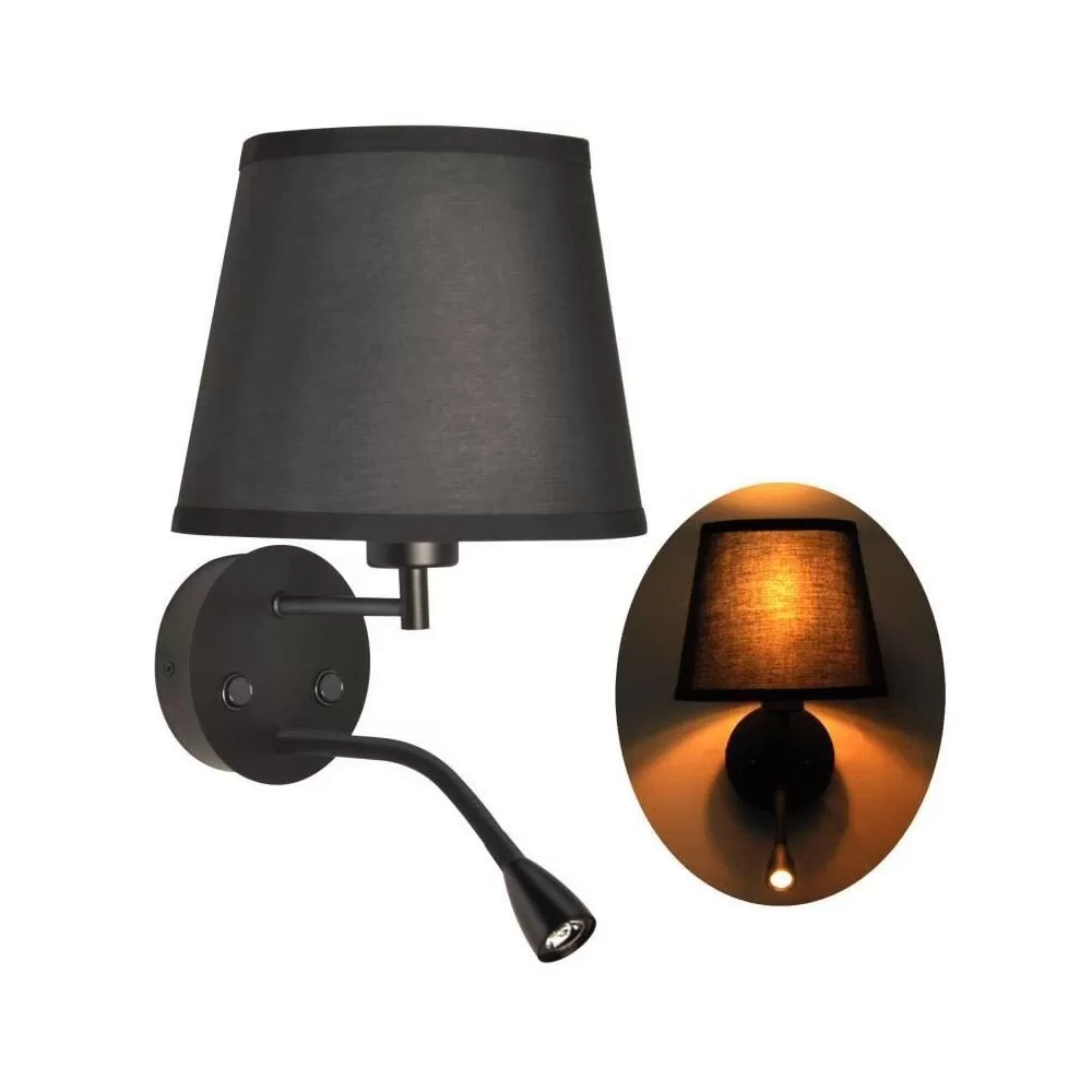 applique-murale-liseuse-led-avec-interrupteur-spot-patere-orientable-noire