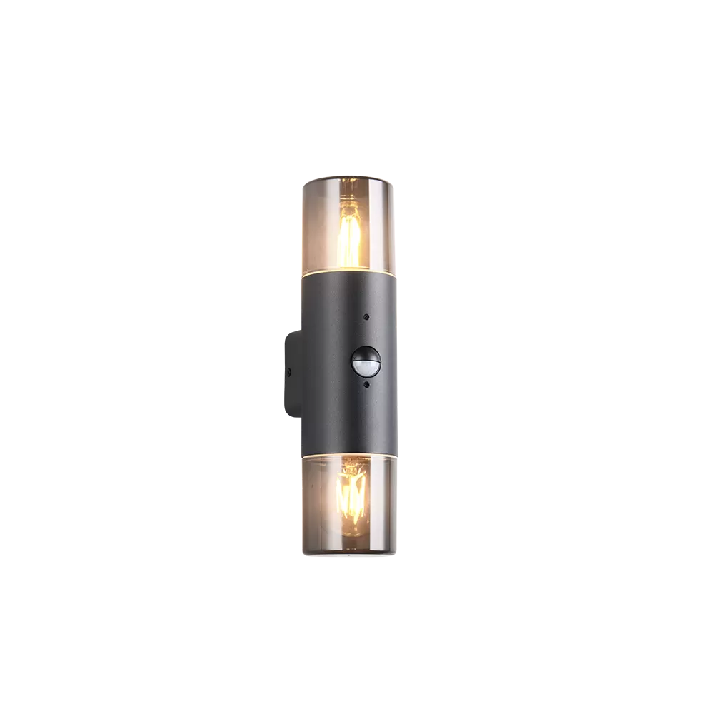 trio-applique-detecteur-mouvement-noir-mat-double-e27