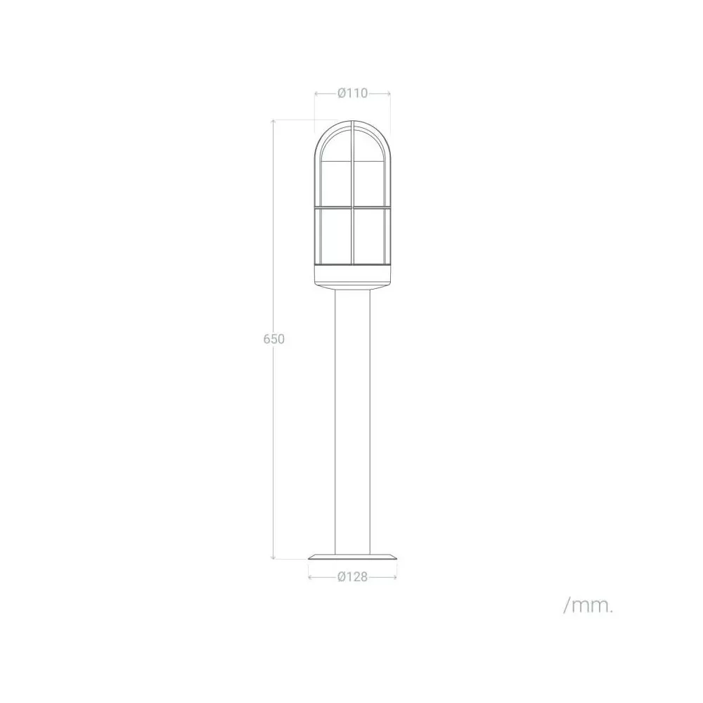 borne-potelet-de-jardin-noire-50cm-culot-e27-ip44-220v