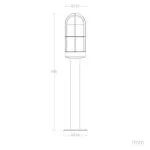 borne-potelet-de-jardin-noire-50cm-culot-e27-ip44-220v