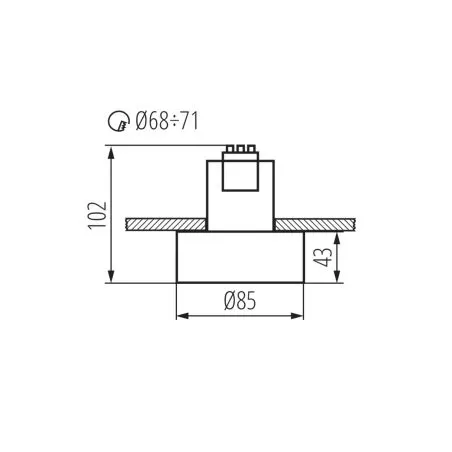 MINI RITI GU10 W G Plafonnier semi encastrable