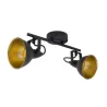 Applique murale plafonnier spot double tetes patere orientable noir-culot e14