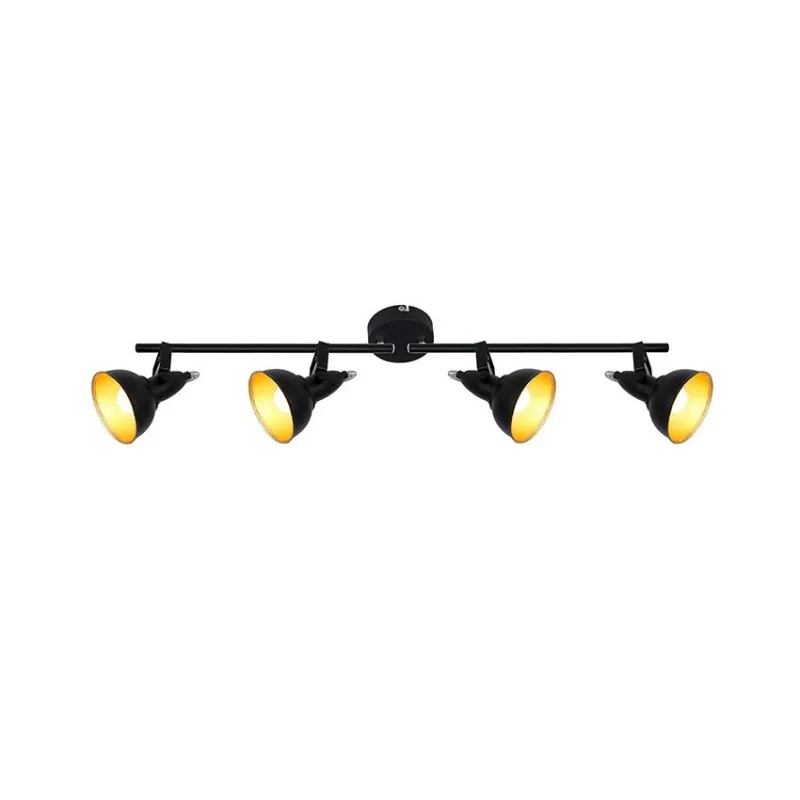 applique éclairage mural ou de plafond spot patere orientable noir et chrome-culot gu10