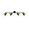 applique éclairage mural ou de plafond spot patere orientable noir et chrome-culot gu10