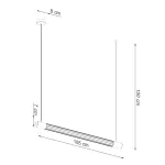 Suspension VALO noir tube retro réglette 105cm 14w 3000k