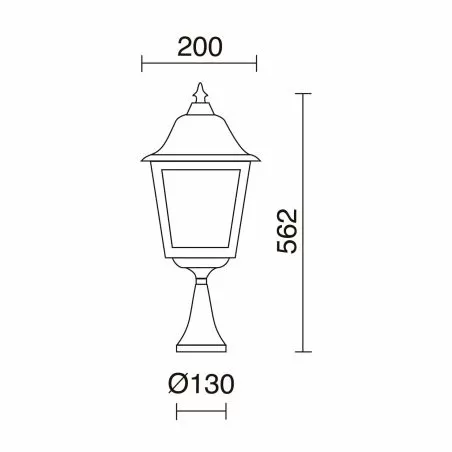 Borne ROB IP43 70W E27 Noir cri.mat. - Pas cher