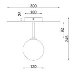 plafonnier-applique-metal-dore-4-boules-douille-g9