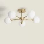 plafonnier-metal-dore-5-boules-douille-g9