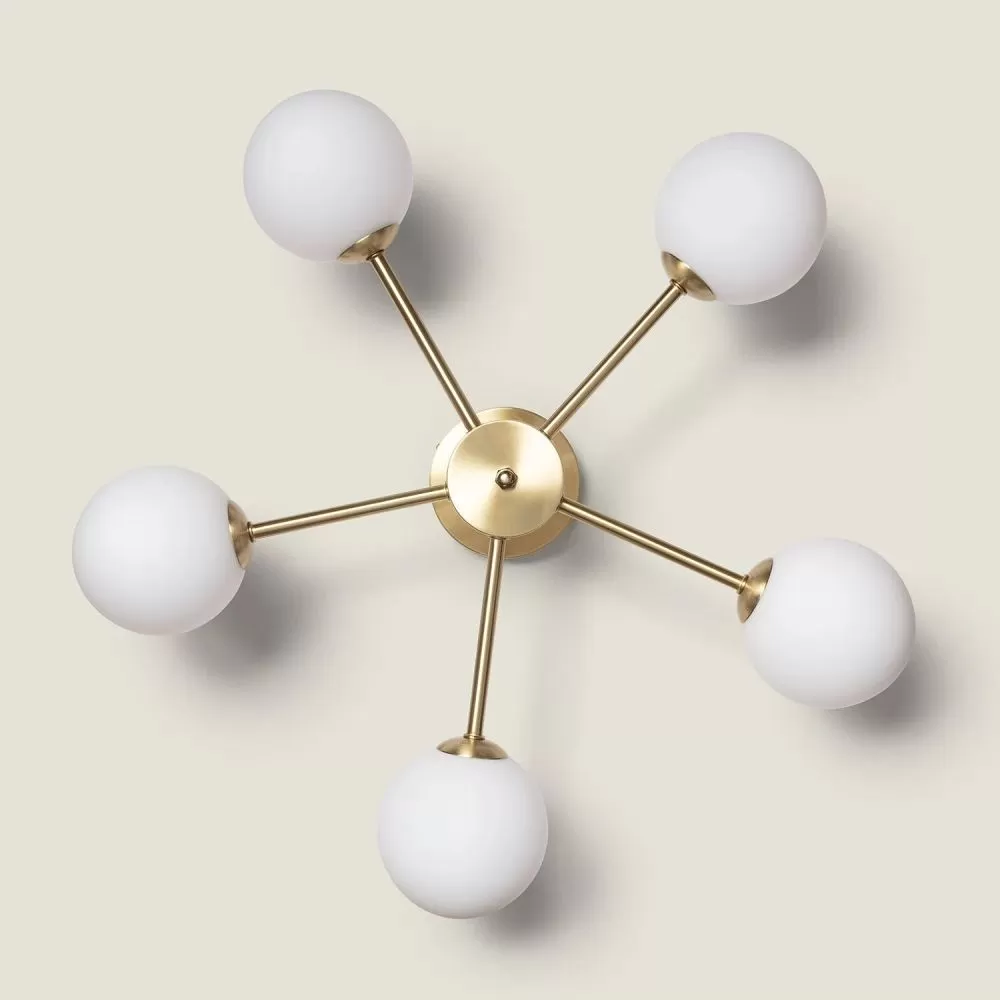 plafonnier-metal-dore-5-boules-douille-g9