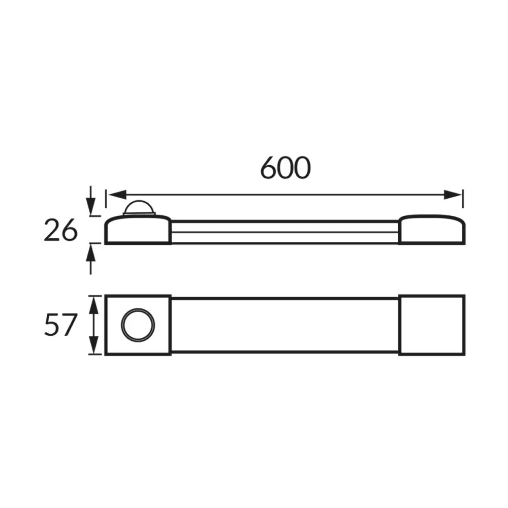 Réglette led 18w détecteur de mouvement 60cm blanc emil