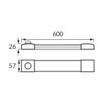 Réglette led 18w détecteur de mouvement 60cm blanc emil