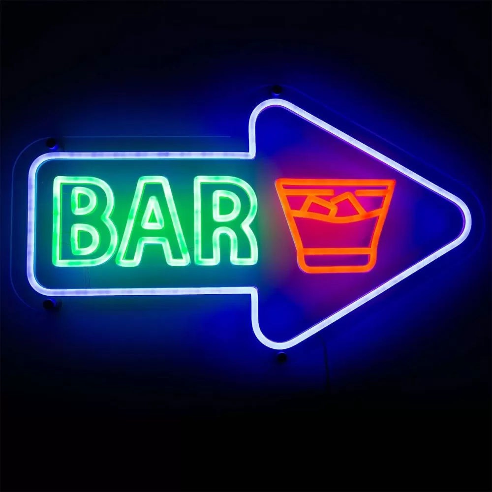 enseigne-lampe-neon-led-bar-avec-telecommande