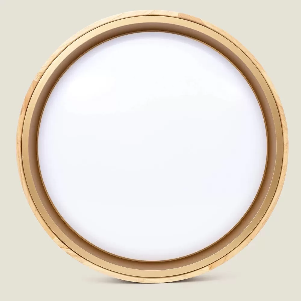 plafonnier-led-cct-24w-rond-40cm-saillie-bois-2700lm