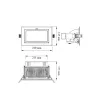 led encastrable orientable rectangulaire noir type halogene iodure 240x145mm-3300 lumens-300w