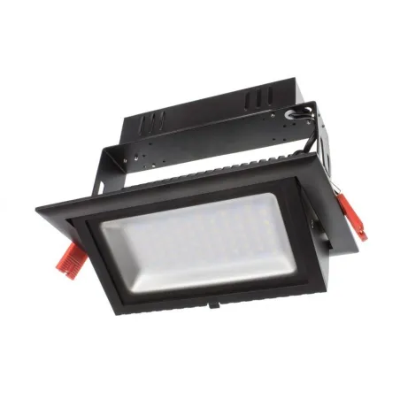 led encastrable orientable rectangulaire noir type halogene iodure 240x145mm-3300 lumens-300w