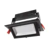 led encastrable orientable rectangulaire noir type halogene iodure 240x145mm-3300 lumens-300w
