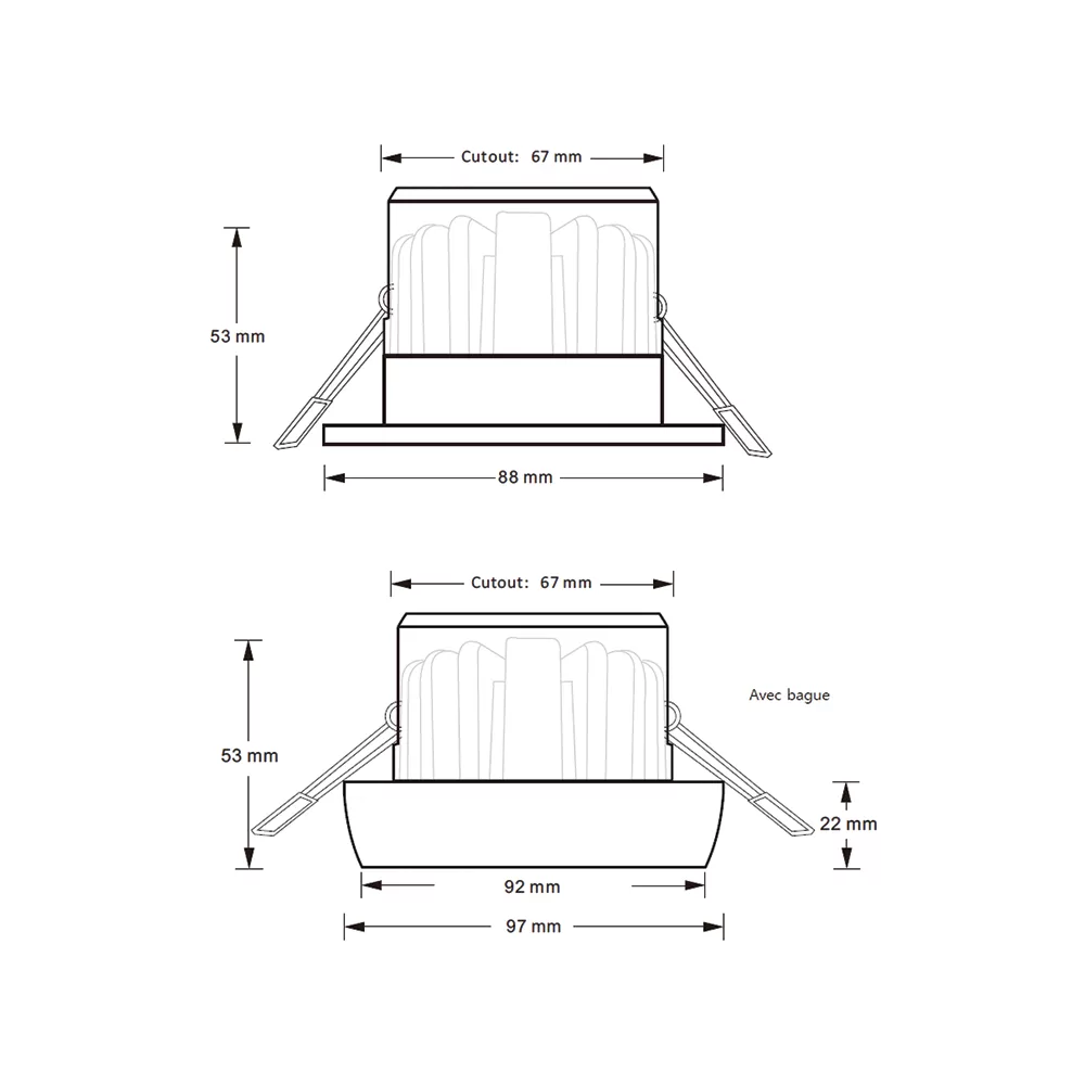SPOT SALSA Spot 7W blanc recouvrable CTC 2700/3000/4000K