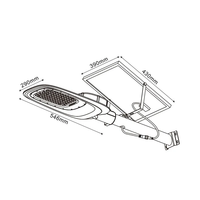 kit-support-mural-candelabre-solaire-led-100w-panneau-solaire-crepusculaire-temporise-telecommande