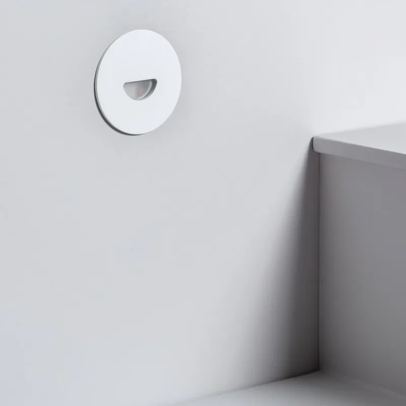 spot-balisage-2w-led-rond-escalier-mur-encastrable-blanc