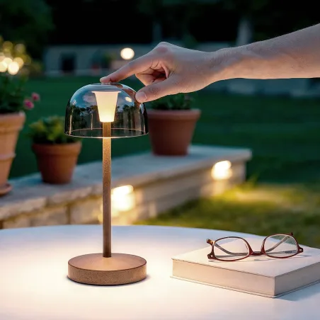 lampe-rechargeable-led-1w-ip44-portable-marron