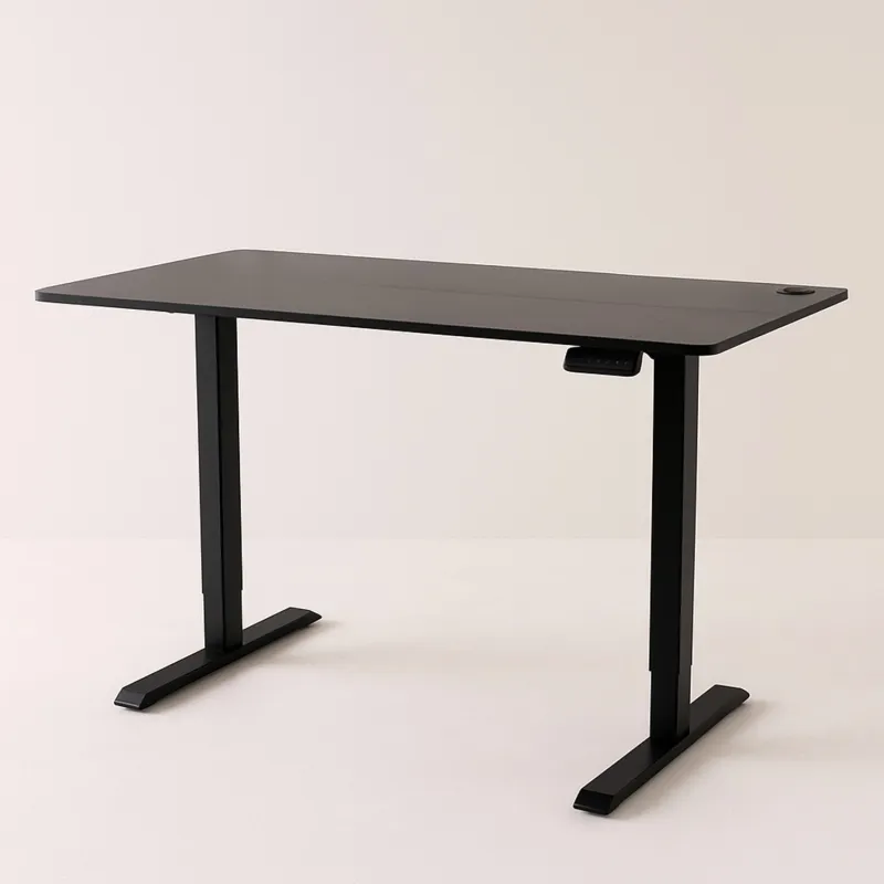 bureau-electrique-120x60-cm-metal-et-bois-noir-reglable-2-hauteurs-de-memoire