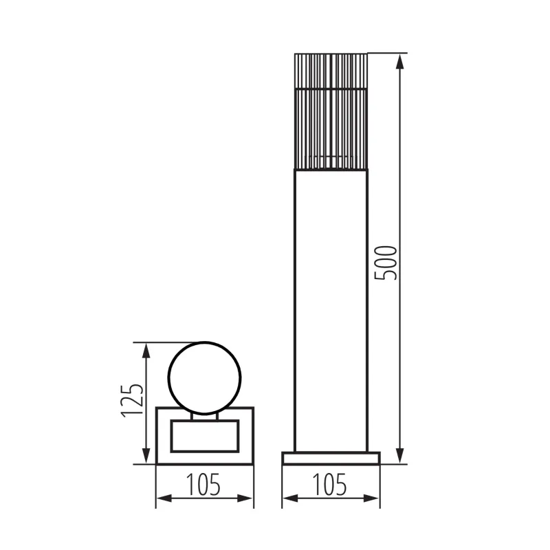 borne-potelet-de-jardin-50cm-exterieure-noire-culot-gu10 radilo