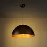 Suspension luminaire suspendu acier noir culot e27 cloche doré 40cm