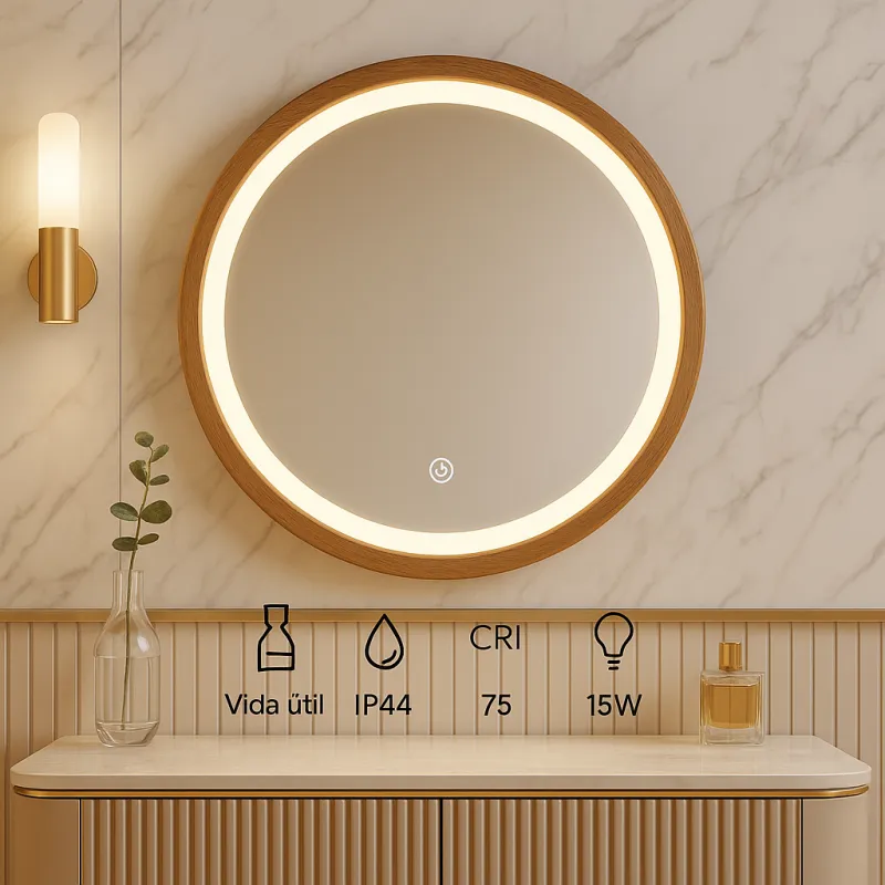 miroir-led-salle-de-bain-lumineux-15w-rond-60cm-decor-bois