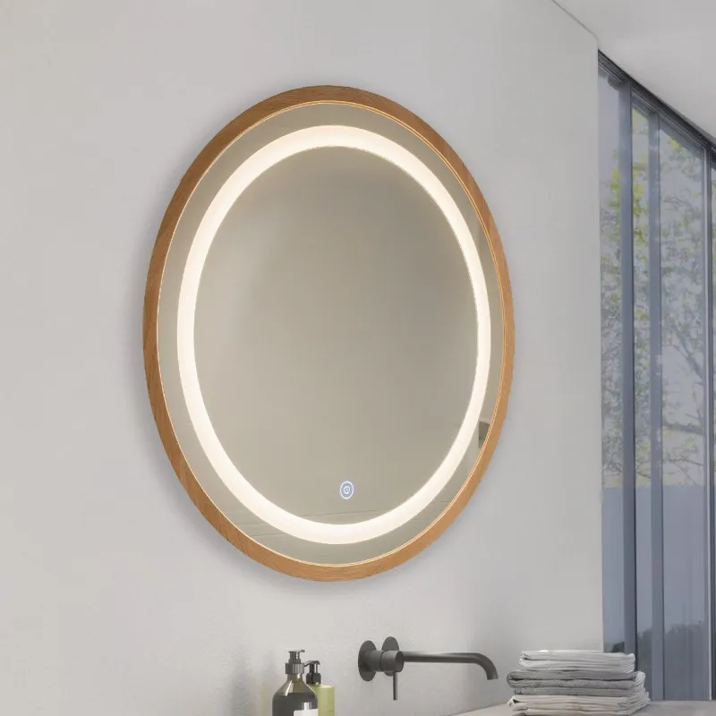 miroir-led-salle-de-bain-lumineux-15w-rond-60cm-decor-bois
