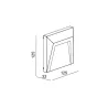 applique exterieur led rectangulaire noire 600lumens 17cm etanche ip65