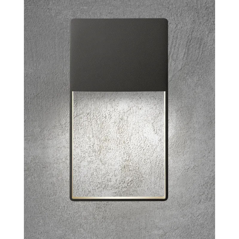 applique balisage exterieur led mural rectangulaire noir-150 lumens etanche ip54 moderne 3000k