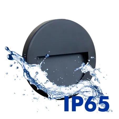 applique-murale-led-exterieure-balisage-ip65-rond-noir