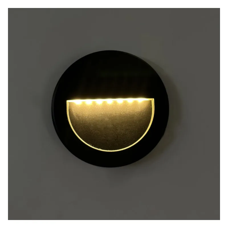 applique-murale-led-exterieure-balisage-ip65-rond-noir