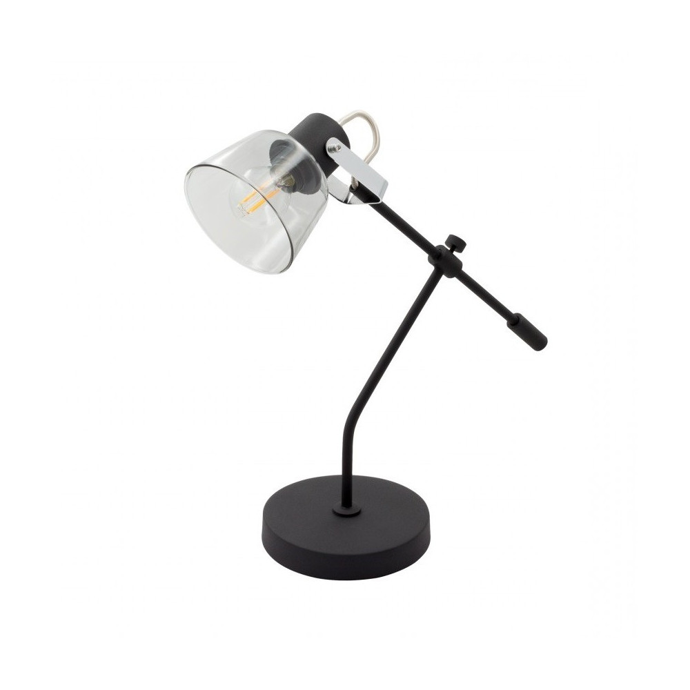 lampe de table noir patère orientable cloche verre culot e14